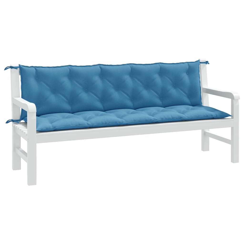 Gartenbank Auflagen Blau Melange 180x50 cm, 2er Set