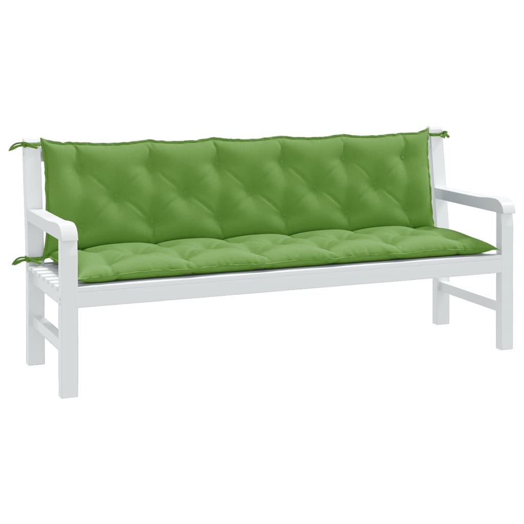 vidaXL Coussins pour banc de jardin 2 pcs. Vert chiné 180x50x7 cm Tissu