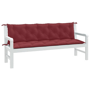 Weinrote Gartenbank Auflagen 180x50 cm, 2er-Set