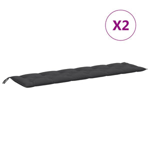 Gartenbankauflagen 2er Set Anthrazit 200x50 cm