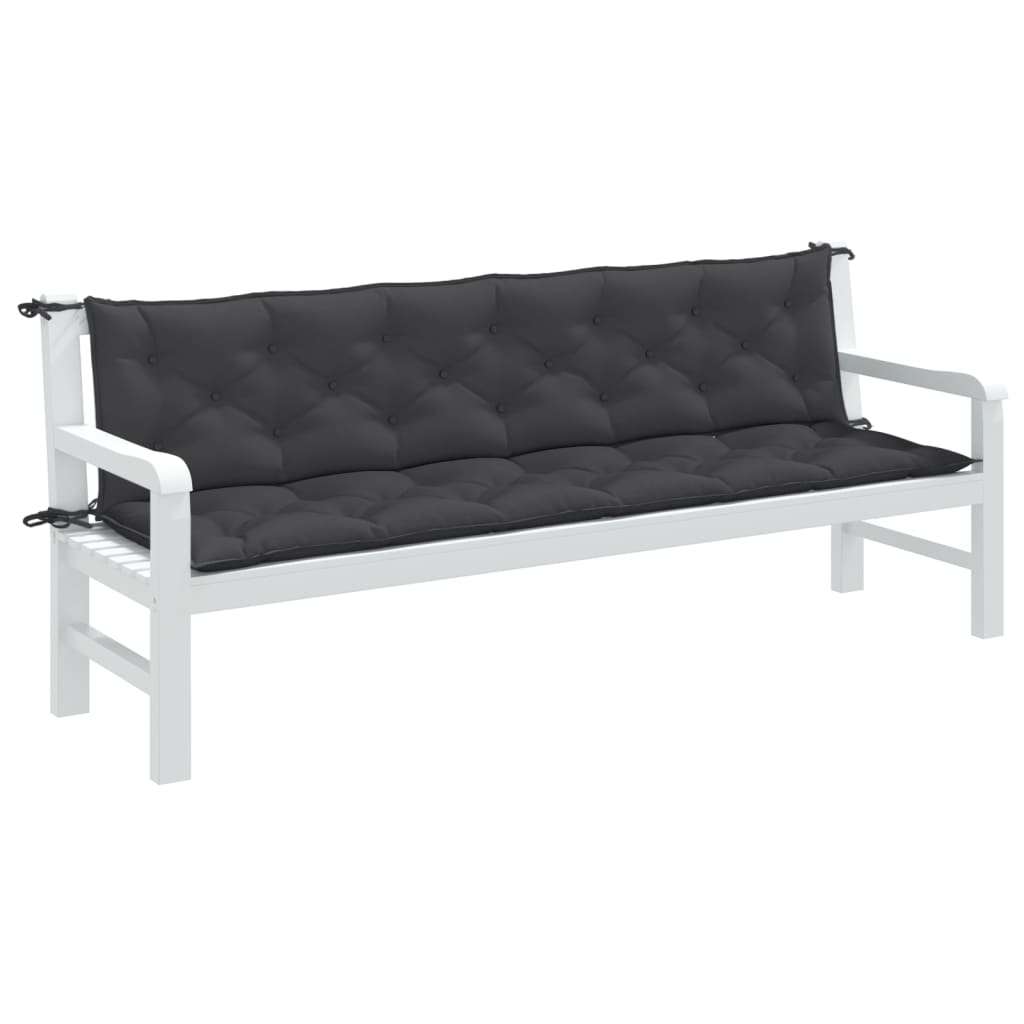Gartenbankauflagen 2er Set Anthrazit 200x50 cm