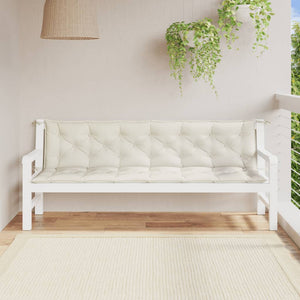 Gartenbank Auflagen Creme 2er Set 200x50 cm