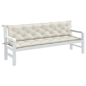 Gartenbank Auflagen Creme 2er Set 200x50 cm