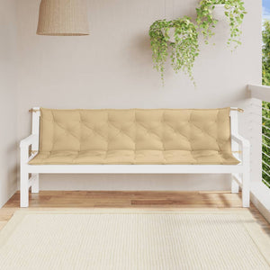 vidaXL Coussins pour banc de jardin 2 pcs Mélange Beige 200x50x7 cm Tissu