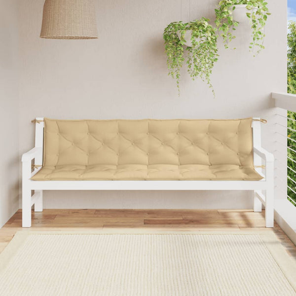vidaXL Coussins pour banc de jardin 2 pcs Mélange Beige 200x50x7 cm Tissu