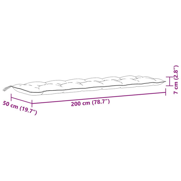 vidaXL Coussins pour banc de jardin 2 pcs Mélange Beige 200x50x7 cm Tissu
