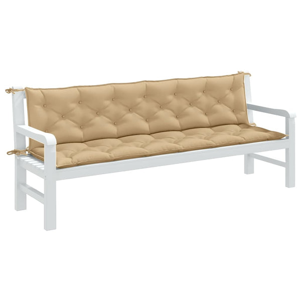 vidaXL Coussins pour banc de jardin 2 pcs Mélange Beige 200x50x7 cm Tissu