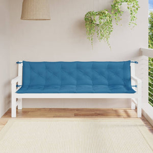 Blaue Gartenbank Auflagen 2er Set 200 cm