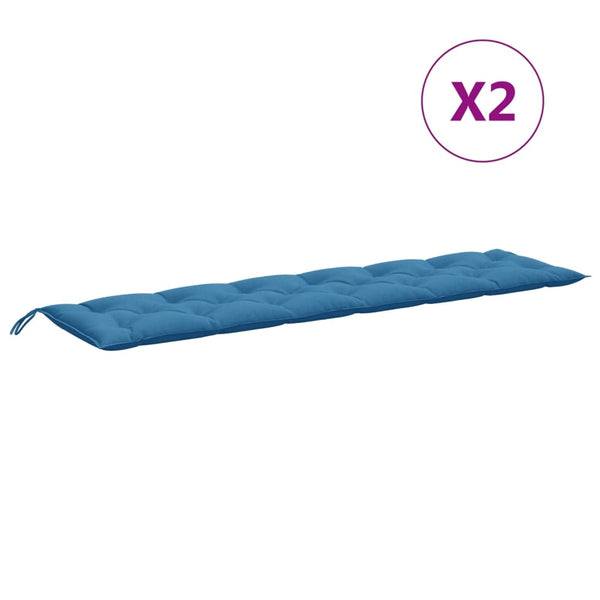 Blaue Gartenbank Auflagen 2er Set 200 cm
