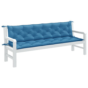 Blaue Gartenbank Auflagen 2er Set 200 cm