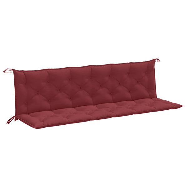 vidaXL Coussins de banc de jardin 2 pcs Mélange rouge bordeaux 200x50x7 cm Tissu