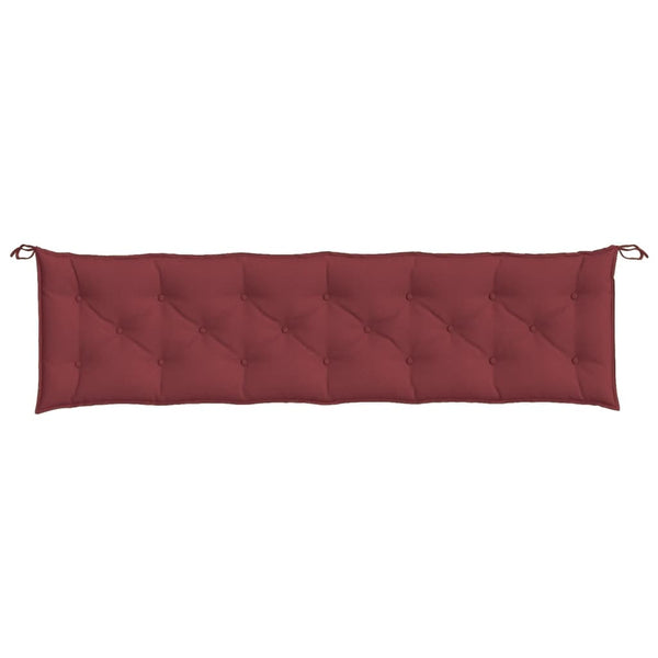 vidaXL Coussins de banc de jardin 2 pcs Mélange rouge bordeaux 200x50x7 cm Tissu