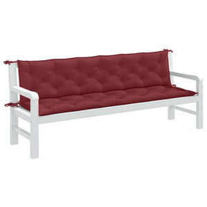 vidaXL Coussins de banc de jardin 2 pcs Mélange rouge bordeaux 200x50x7 cm Tissu