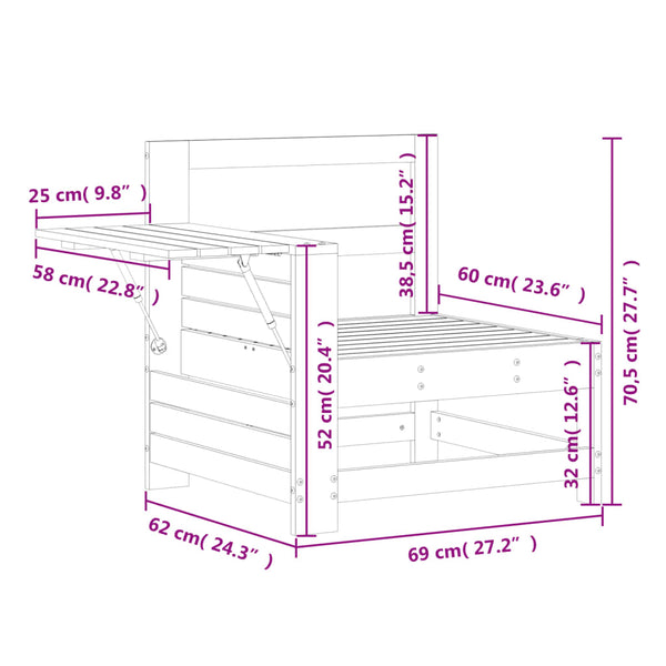 Gartensofa Douglasie mit Beistelltisch