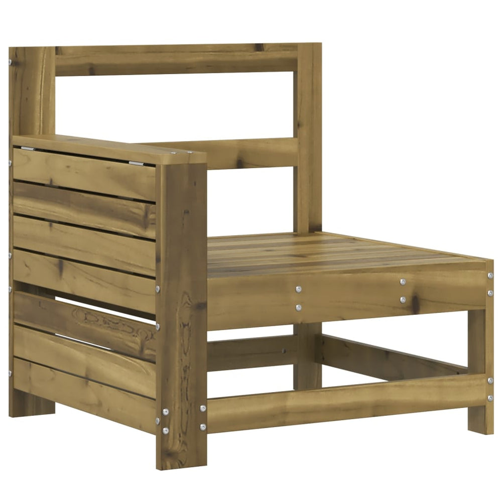 vidaXL Garden Sofa with Armrest and Side Table Pinewood