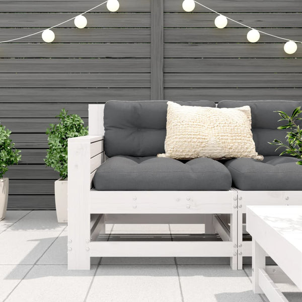 vidaXL Canapé de jardin avec accoudoirs blanc 69x62x70,5 cm pin massif