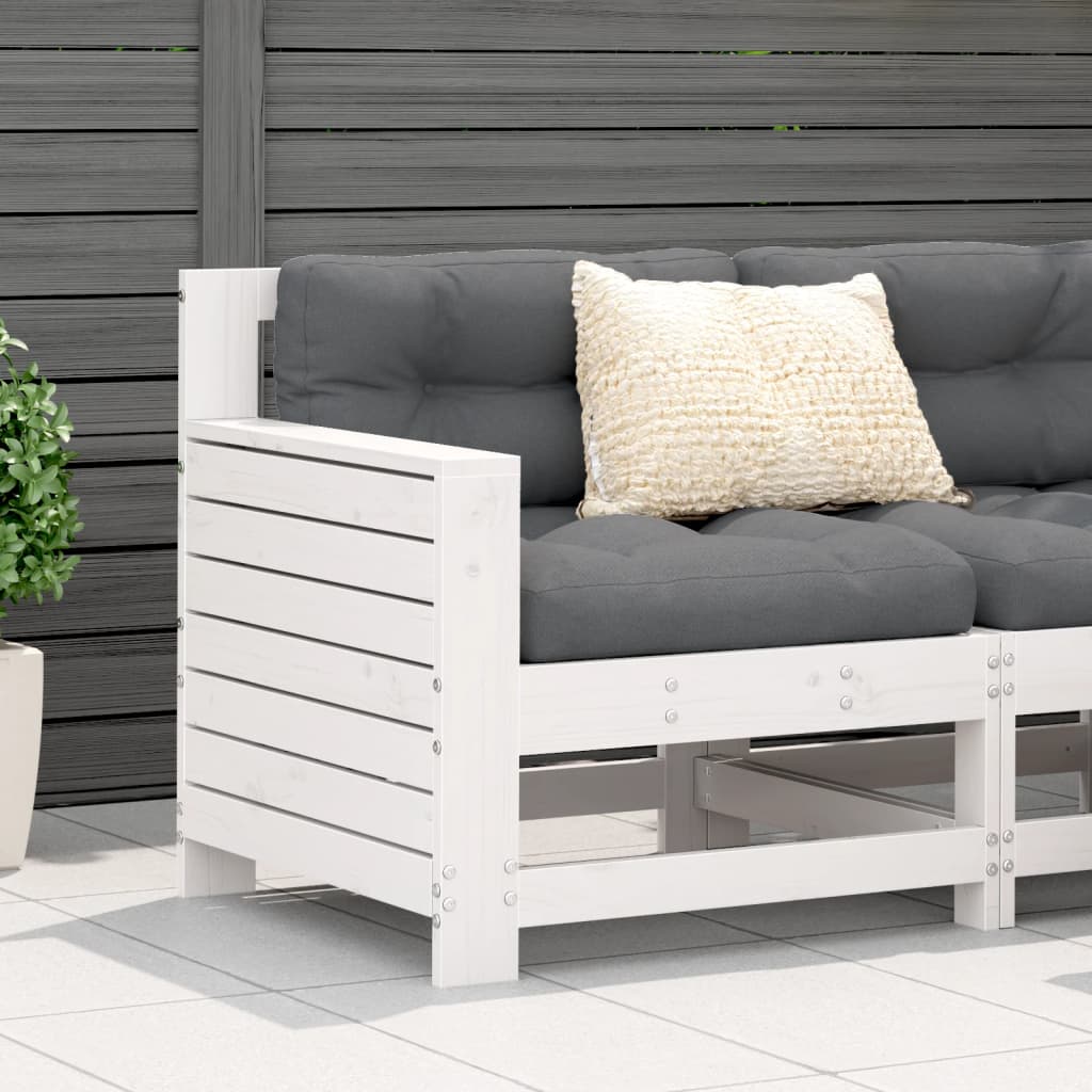 vidaXL Canapé de jardin avec accoudoirs blanc 69x62x70,5 cm pin massif