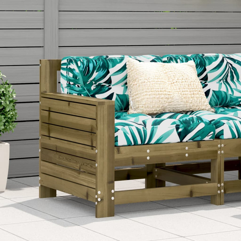 vidaXL Garden Sofa with Armrest 69x62x70.5 cm Impregnated Pinewood