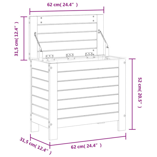 Gartenhocker Kiefer Massivholz 62x31,5x52 cm