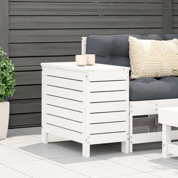 Gartenhocker Weiß Kiefer Massivholz