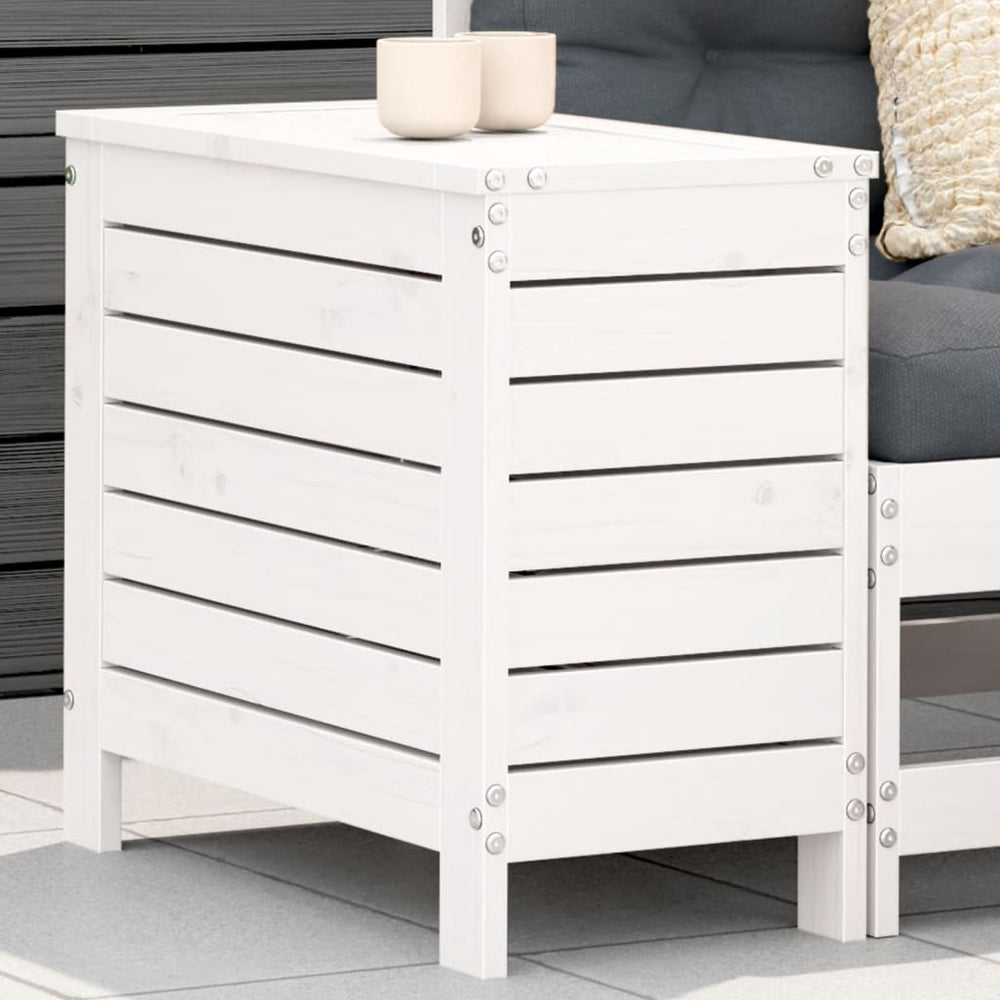 Gartenhocker Weiß Kiefer Massivholz