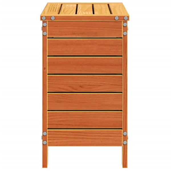 Gartenhocker Wachsbraun Kiefer Massivholz