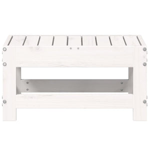 Gartenhocker Weiß Massivholz Kiefer 62x30x32cm