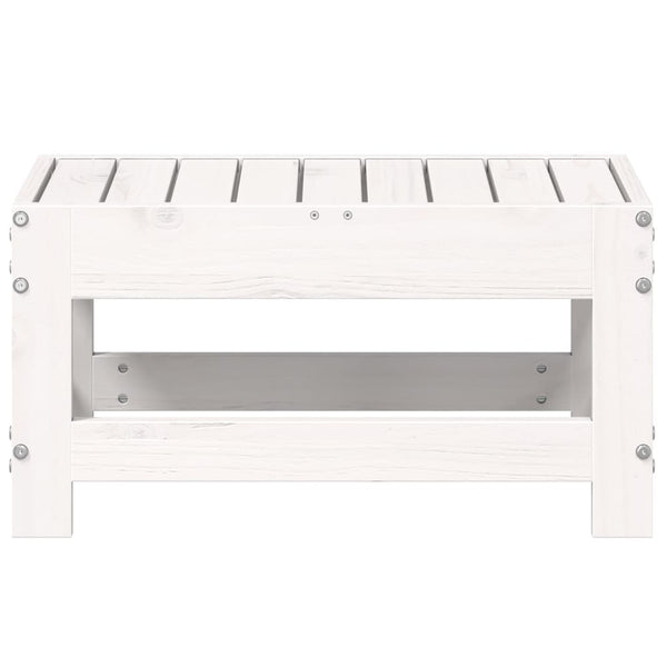 Gartenhocker Weiß Massivholz Kiefer 62x30x32cm
