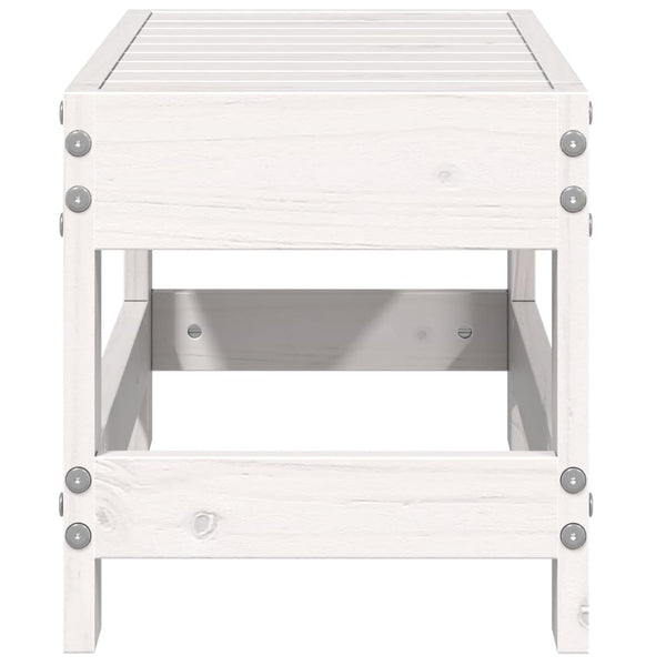 Gartenhocker Weiß Massivholz Kiefer 62x30x32cm