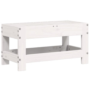 Gartenhocker Weiß Massivholz Kiefer 62x30x32cm