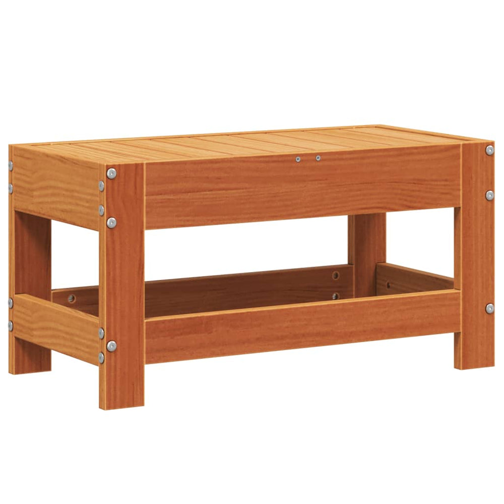 Gartenhocker Wachsbraun Kiefer Massivholz 62cm