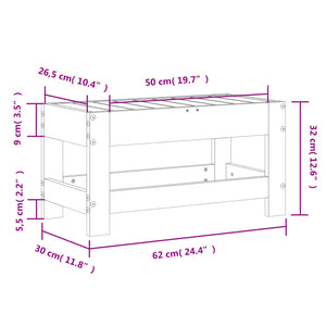 Gartenhocker Kiefernholz 62x30x32 cm