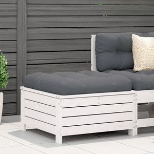 Gartenhocker Weiß Kiefer Massivholz 62x63,5 cm