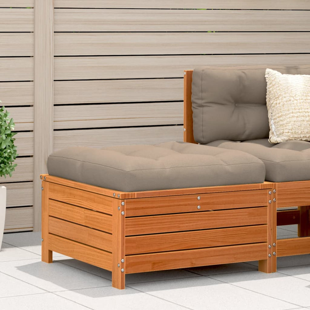 Gartenhocker Kiefer Massivholz Wachsbraun