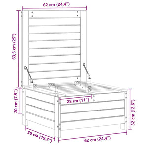 Gartenhocker Kiefernholz 62x63,5 cm