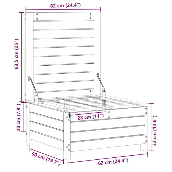 Gartenhocker Kiefernholz 62x63,5 cm