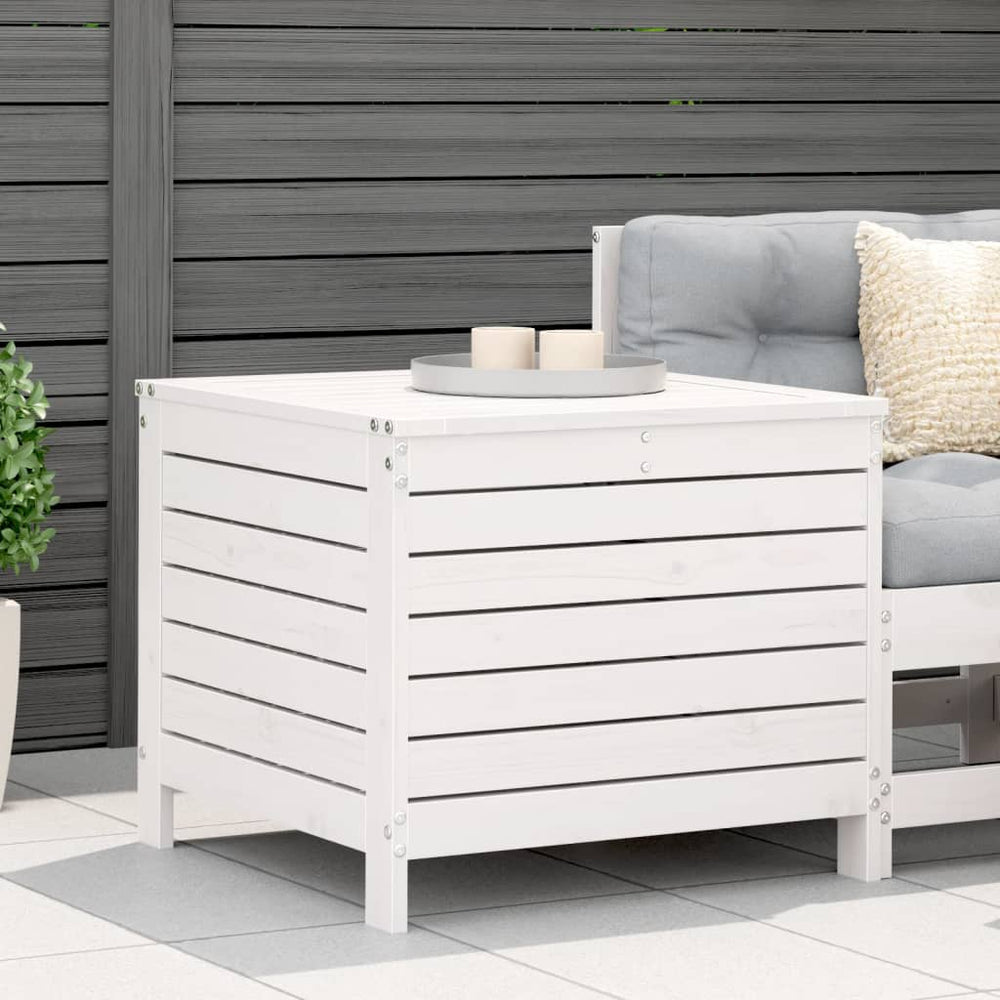 Gartenhocker Weiß Massivholz Kiefer
