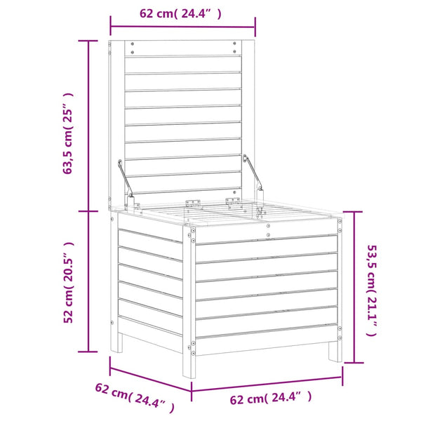 Gartenhocker Kiefernholz 62x63,5 cm