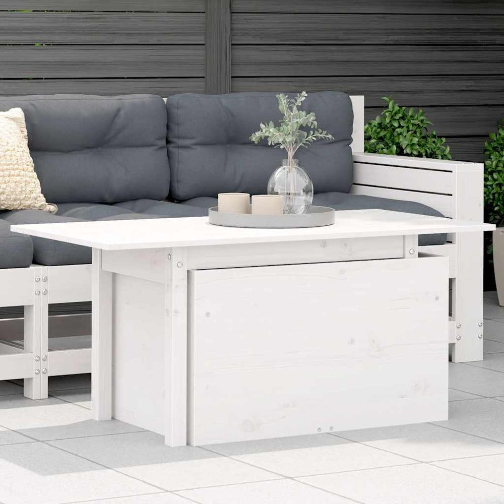 Gartentisch Weiß Kiefer Massivholz 100x50 cm