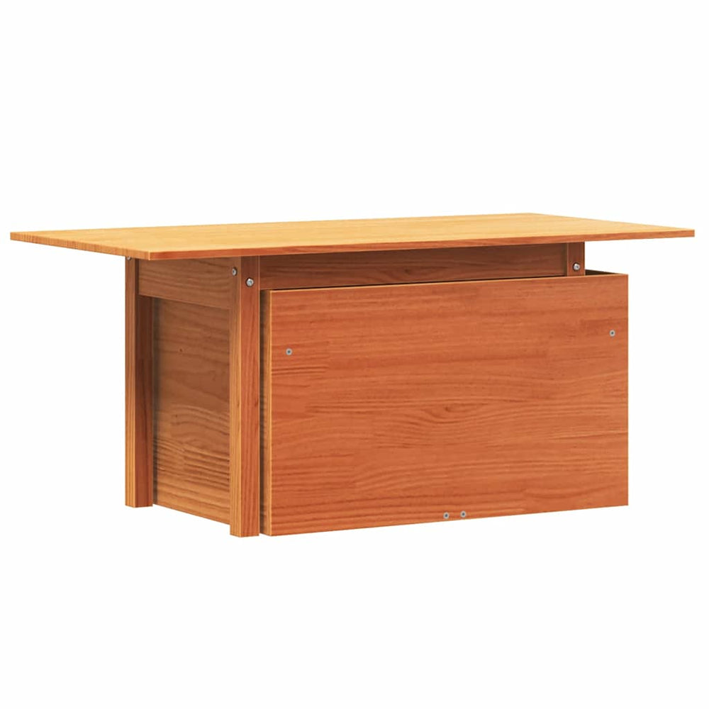 Gartentisch Kiefer Massivholz Wachsbraun 100x50 cm