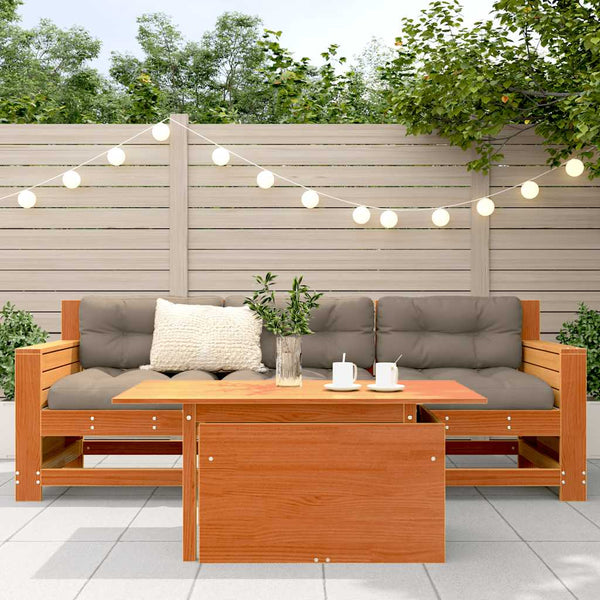 Gartentisch Kiefer Massivholz Wachsbraun 100x50 cm