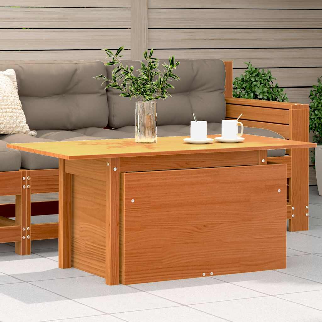 Gartentisch Kiefer Massivholz Wachsbraun 100x50 cm