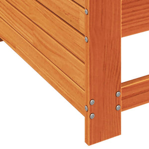 vidaXL Canapé de jardin avec accoudoirs et coussins marron ciré bois de pin massif