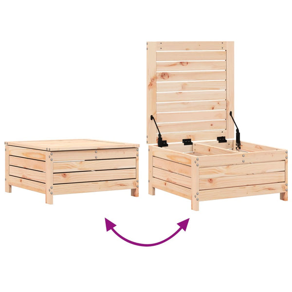 Gartenhocker Kiefer Massivholz mit Kissen