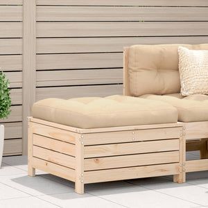 Gartenhocker Kiefer Massivholz mit Kissen