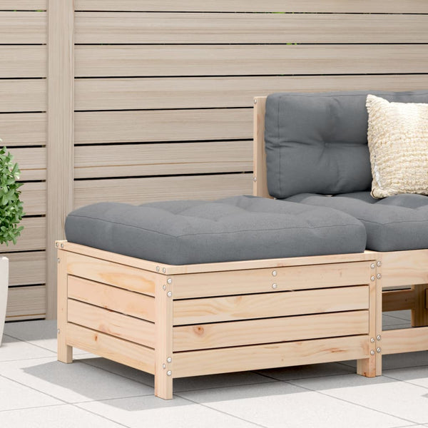 Gartenhocker Kiefer Massivholz mit Kissen