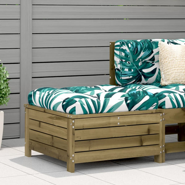 Gartenhocker mit Kissen, imprägniertes Kiefernholz