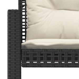 4-tlg. Garten Sofagarnitur Schwarz Poly Rattan