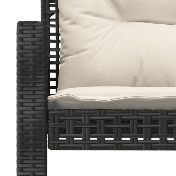 4-tlg. Garten Sofagarnitur Schwarz Poly Rattan