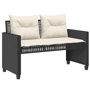 4-tlg. Garten Sofagarnitur Schwarz Poly Rattan